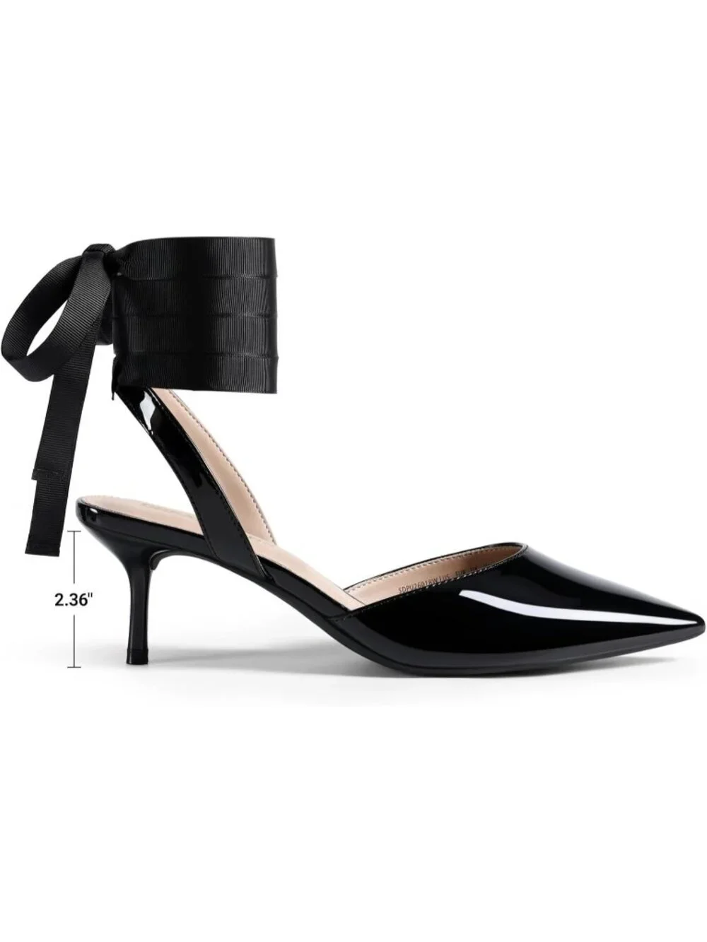 DREAM PAIRS Women's Black Slingback Lace Up Kitten Low Heel Ankle Strap Shoes